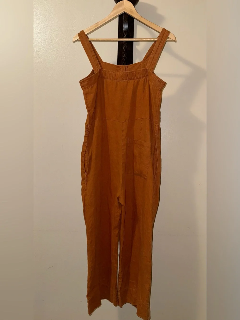 Everlane The 100% Linen Picnic Jumpsuit,Size-4,Color-Rust-Burnt Orange